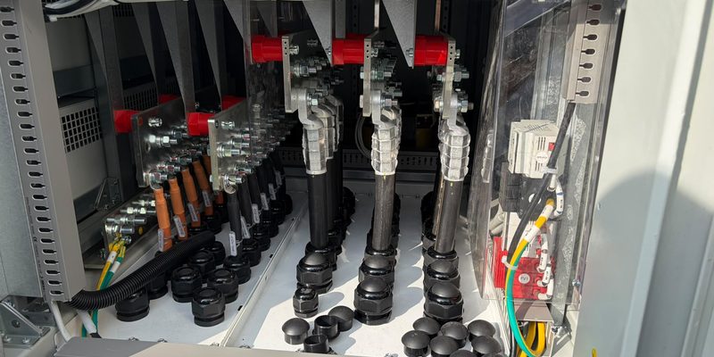 Kabelové připojení v otevřeném rozvaděči
